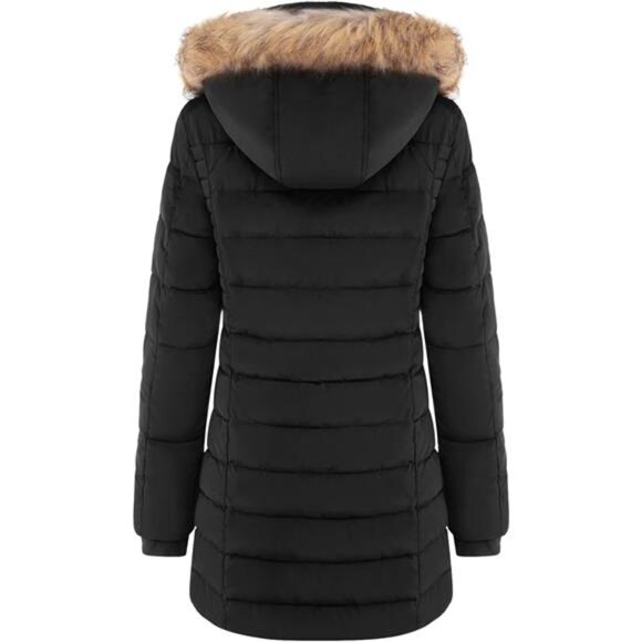 Women's Winter Quilted Puffer Long Coat Jacket - Picture 2 of 6